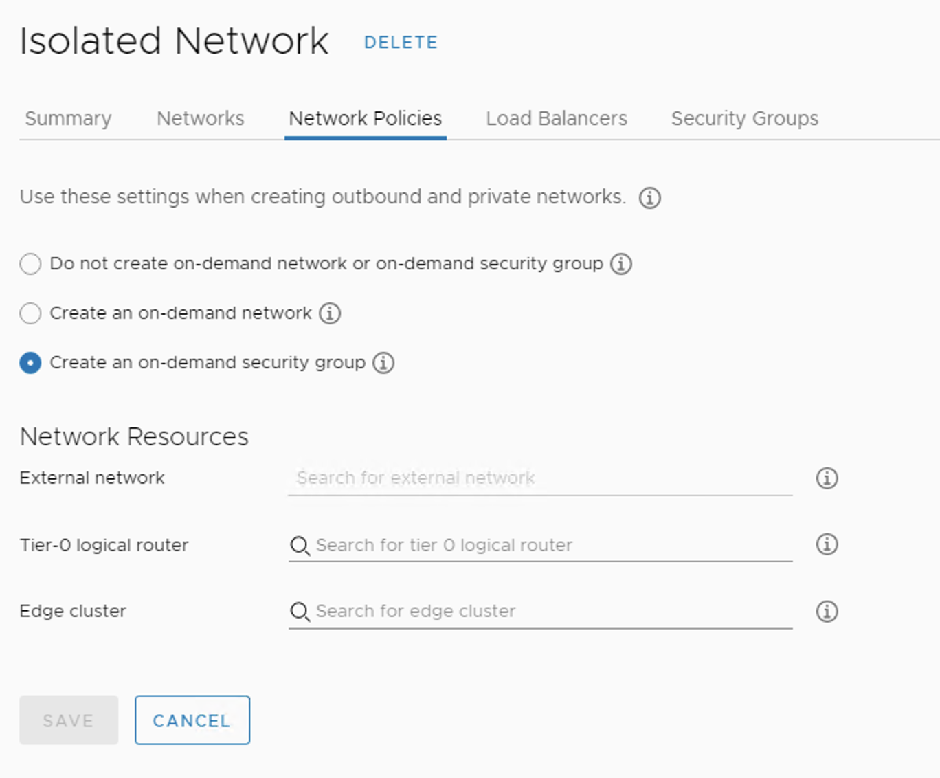 Network Profile Configuration
