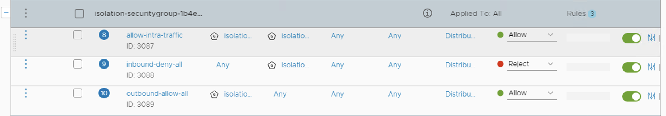DFW section in NSX-T